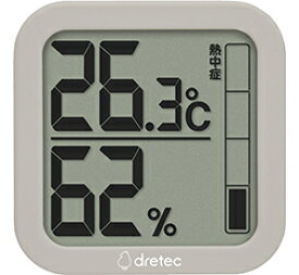 【メール便対応】ドリテック　デジタル温湿度計 ルフト　ベージュ　【品番：O-402BE】