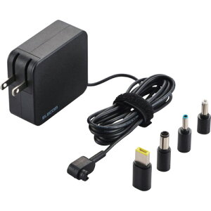 �G���R���iELECOM�j�@�m�[�gPC����AC�A�_�v�^�[�@65W�@�ϊ�Tip4��t���@�P�[�u����́@2m�@�u���b�N�@�y�i�ԁFACDC-TP9565BK�z