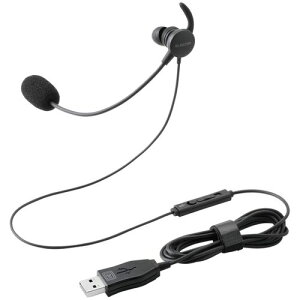 �G���R���iELECOM�j�@�}�C�N�A�[���t�C���i�[�C���[�^�w�b�h�Z�b�g�@�Ў��@USB�@�u���b�N�@�y�i�ԁFHS-EP21MUBK�z