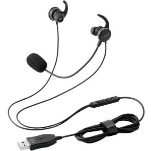 �G���R���iELECOM�j�@�}�C�N�A�[���t�C���i�[�C���[�^�w�b�h�Z�b�g�@�����@USB�@�u���b�N�@�y�i�ԁFHS-EP21SUBK�z