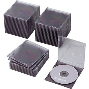 �G���R���iELECOM�j�@CD�EDVD�EBlu�|ray�X�����v���P�[�X�@1�����[�u���b�N50�����@�y�i�ԁFCCD-JSCS50CBK�z