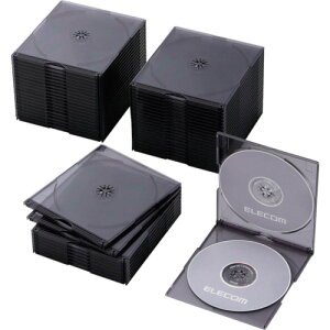 �G���R���iELECOM�j�@CD�EDVD�EBlu�|ray�X�����v���P�[�X�@2�����[�u���b�N50�����@�y�i�ԁFCCD-JSCSW50CBK�z