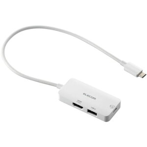 �G���R���iELECOM�j�@Type�|C�h�b�L���O�X�e�[�V�����@USB�|C×1�@USB�|A×1�@HDMI×1�@�z���C�g�@�y�i�ԁFDST-C31WH�z