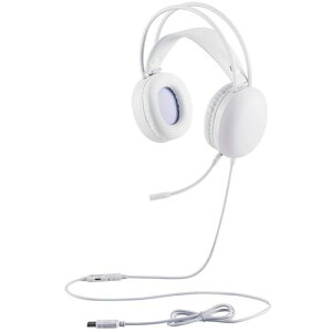�G���R���iELECOM�j�@LED�n�E�W���O�Q�[�~���O�w�b�h�Z�b�g�@�����I�[�o�[�w�b�h�@50mm�h���C�o�@USB�|A�@�z���C�g�@�y�i�ԁFHS-G09SUWH�z