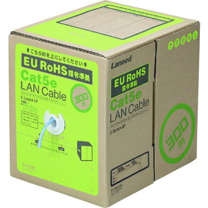 �G���R���iELECOM�j�@RoHS�w�ߏ���LAN�P�[�u���@CAT5E�@�������@300m�@�u���[�@�y�i�ԁFLD-CT2/BU300YR�z