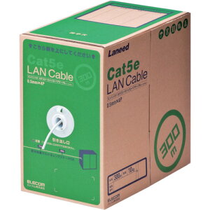�G���R���iELECOM�j�@EU�@RoHS�w�ߏ���LAN�P�[�u���@CAT5E�@300m�@�z���C�g�@�y�i�ԁFLD-CT2/WH300/RS�z