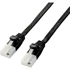 �y���[���֑Ή��z�G���R���iELECOM�j�@LAN�P�[�u���@CAT6A�����@�ܐ܂�h�~�@�t���b�g�@7�D0m�@�u���b�N�@�y�i�ԁFLD-GFAT/BK70�z