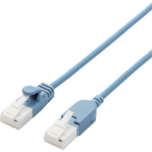 �G���R���iELECOM�j�@LAN�P�[�u���@CAT6A�@�ܐ܂�h�~�@�X�C���O���R�l�N�^�@10�D0m�@�u���[�@�y�i�ԁFLD-GPATSW/BU100�z