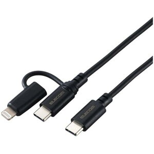 �y���[���֑Ή��z�G���R���iELECOM�j�@2in1�@USB�P�[�u���@Type�|C�{Lightning�@USB�@PD�Ή��@1�D0m�@�u���b�N�@�y�i�ԁFMPA-CCLAD10BK�z