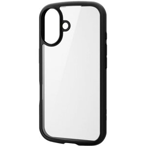 �y���[���֑Ή��z�G���R���iELECOM�j�@iPhone16�p�^�t�X�������C�g�P�[�X�@�t���[���J���[�@�w�ʃK���X�@�X�g���b�v�V�[�g�t�@�u���b�N�@�y�i�ԁFPM-A24ATSLFCGBK�z