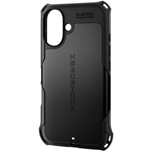 �y���[���֑Ή��z�G���R���iELECOM�j�@iPhone16�p�n�C�u���b�h�P�[�X�@ZEROSHOCK�@�u���b�N�@�y�i�ԁFPM-A24AZEROBK�z