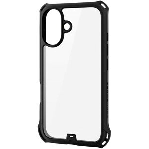 �y���[���֑Ή��z�G���R���iELECOM�j�@iPhone16�p�n�C�u���b�h�P�[�X�@ZEROSHOCK�@�t���[���J���[�@�w�ʃN���A�@�u���b�N�@�y�i�ԁFPM-A24AZEROFCBK�z