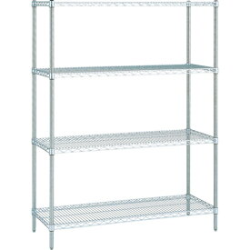 エレクター　ERECTA　スーパーシリーズ・ステンレスワイヤーシェルフ　間口910mm×奥行460mm×高さ1384mm（PS）　DB付　4段　【品番：SMS910PS1390W4】□