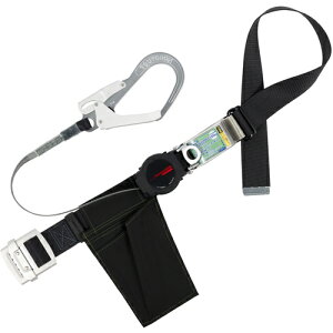藤井電工 TSUYORON 胴ベルト型墜落制止用器具(巻取タイプ)ロック機構付き ワン・ハンドリトライト 黒 Mサイズ 幅50MM×長さ1200MM 【品番:TB-ORL-593-BLK-M-BP】