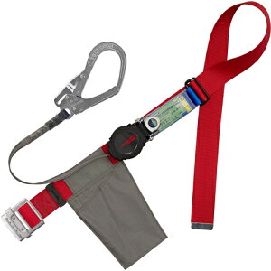 藤井電工 TSUYORON 胴ベルト型墜落制止用器具(巻取タイプ)ロック機構付き ワン・ハンドリトラ 赤 LLサイズ 幅50MM×長さ1600MM 130KG対応型 【品番:TB-ORN-599-R-LL(130KG)-JAN-BX】