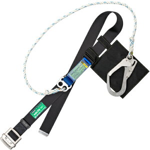 藤井電工 TSUYORON 胴ベルト型墜落制止用器具(ロープタイプ) セフライト(三つ打ちロープ) 黒 LLサイズ 幅50MM×長さ1600MM 130KG対応型 【品番:TBSAF593BLKLL(130KG)JANBP】