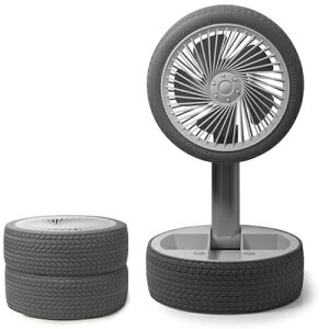 グリーンクロス 折りたたみポータブル扇風機 タイヤデザイン KD172 紺色 【品番:6300050793】