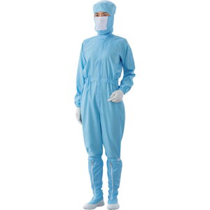 ガードナー ADCLEAN クリーンスーツ フード一体型センターファスナー 男女兼用 ブルー L 【品番:CB1310-2-L】□