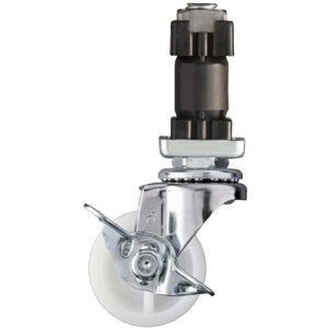 ハンマーキャスター パイプ差込み旋回式ナイロン車輪 40mm 角25用 ストッパー付 【品番:4154EN-N40】