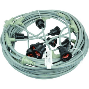 長谷川製作所 分岐ケーブル ESTシリーズ 20m 防水ソケット×10 【品番:EST1-20M-10L】