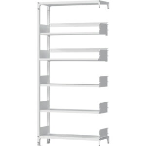 【別途送料あり】金剛(KONGO) 書架RKU 連結 D340天地6段 傾斜2段付 ホワイト 【品番:RKU361346SARD2】