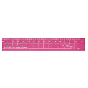 【メール便対応】クツワ　HiLiNE　アルミ定規15cm　ピンク　【品番：XS15PK】