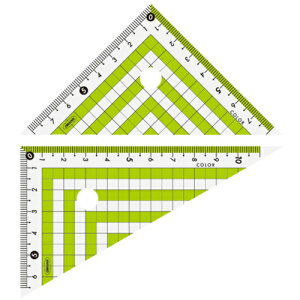 【メール便対応】共栄プラスチック カラー三角定規 12cm グリーン 【品番:CPK-120-G】