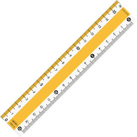 【メール便対応】共栄プラスチック　カラー直線定規　15cm　イエロー　【品番：CPK-15-Y】