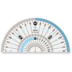 【メール便対応】共栄プラスチック　カラー分度器　9cm　ブルー　【品番：CPK-90】