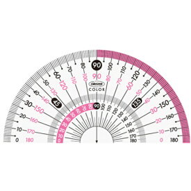 【メール便対応】共栄プラスチック　カラー分度器　9cm　ピンク　【品番：CPK-90-P】