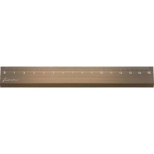 【メール便対応】共栄プラスチック Kiwami LR左右利き手対応アルミ定規 15cm ブロンズ 【品番:KLR-15-BRO】