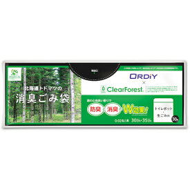 オルディ（ORDiY）　北海道消臭ごみ袋トイレ用　0．02mm　黒　【品番：HKD-TP-30】
