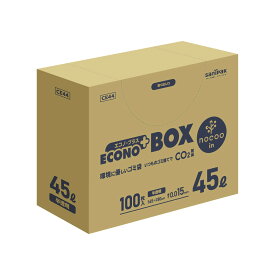 日本サニパック（sanipak）　エコノプラス nocoo in（ノクーイン） BOX 45L 半透明 100枚 0.015mm　【品番：CE44】