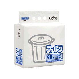 日本サニパック（sanipak）　環優包装フォルタ 90L 白半透明 100枚 0.035mm　【品番：FU9H】