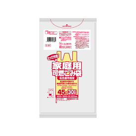 日本サニパック（sanipak）　名古屋市 家庭用可燃ごみ袋 とって付き 45L 半透明 30枚 0.025mm　【品番：G8Y】