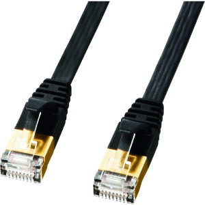 �y���[���֑Ή��z�T�����T�v���C�iSANWA SUPPLY�j�@CAT7�E���g���t���b�gLAN�P�[�u���i3m�A�u���b�N�j�@�y�i�ԁFKB-FLU7-03BK�z