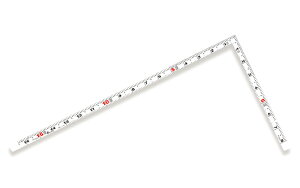 シンワ測定 曲尺平ぴた ホワイト 1尺6寸 表裏同目 【品番:11176】