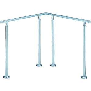 シロクマ(SHIROKUMA) アプローチ手すり(B)900×900 シルバー/HL 【品番:AP-142B-90X90-SIH】