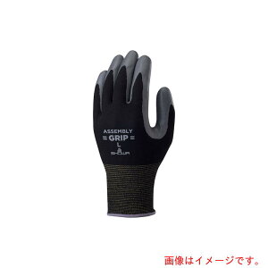 ショーワグローブ SHOWA ニトリルゴム背抜き手袋 組立グリップ5双パック ブラック Mサイズ 【品番:NO370-M5PBK】