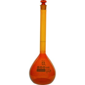 柴田科学（SIBATA）　メスフラスコ　カスタムA　茶褐色　500mL　【品番：026100-500】