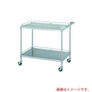 シンコー(SINKO) ステンレスワゴン(SUS430) 天地2段タイプ φ75導電ナイロン車 750×600×800 【品番:M20-7560-800-NE75_SH】
