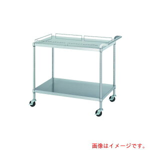 シンコー(SINKO) ステンレスワゴン(SUS304・ガード付)天地2段タイプ ガード:天板のみ φ75導電ナイロン車 900×600×800 【品番:MN11-9060-800-NE75_SH】