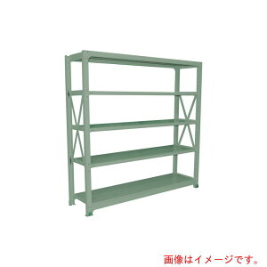 【別途送料あり】双福鋼器 中量ボルト式ラック 300kg 2400×1200×1200 天地5段  単体 ライトグリーン 【品番:MSL-84T5-SG】