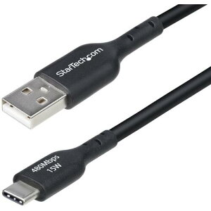 �y���[���֑Ή��zStarTech.com�@USB�P�[�u���^USB�@2�D0�@Type�|A�@�|�@Type�|C�^3m�^3A�@15W�^�u���b�N�^�f�[�^�]���@�[�d�R�[�h�@�y�i�ԁFUSB2AC3MNC�z
