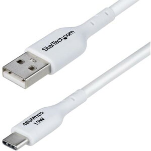 �y���[���֑Ή��zStarTech.com�@USB�P�[�u���^USB�@2�D0�@Type�|A�@�|�@Type�|C�^3m�^3A�@15W�^�z���C�g�^�f�[�^�]���@�[�d�R�[�h�@�y�i�ԁFUSB2AC3MNCWHE�z