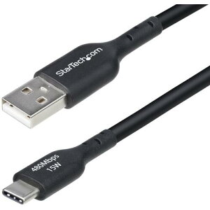 �y���[���֑Ή��zStarTech.com�@USB�P�[�u���^USB�@2�D0�@Type�|A�@�|�@Type�|C�^4m�^3A�@15W�^�u���b�N�^�f�[�^�]���@�[�d�R�[�h�@�y�i�ԁFUSB2AC4MBKE�z