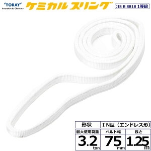東レインターナショナル ケミカルスリング C1N エンドレス形 3.2ton 幅75mm 長さ1.25m 【品番:C1N 75×1.25】