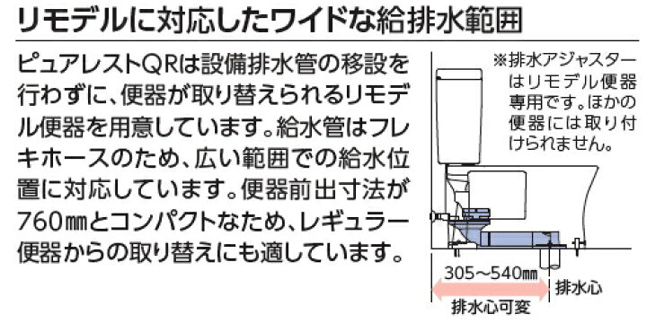 楽天市場】TOTO ピュアレストQR（リモデル便器） 床置床排水大便器＋密 