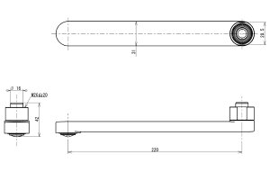 TOTO�@���݃X�p�E�g�i220mm�AW26�R20�A�����L���b�v�t�j�@�y�i�ԁFTHYB77-2�z