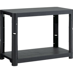 トラスコ中山(TRUSCO) TRUSCO プラ棚 高さ658−2段タイプ コーナーキャップ4個付 つや消しブラック 【品番:TPT-2342C-MBK】